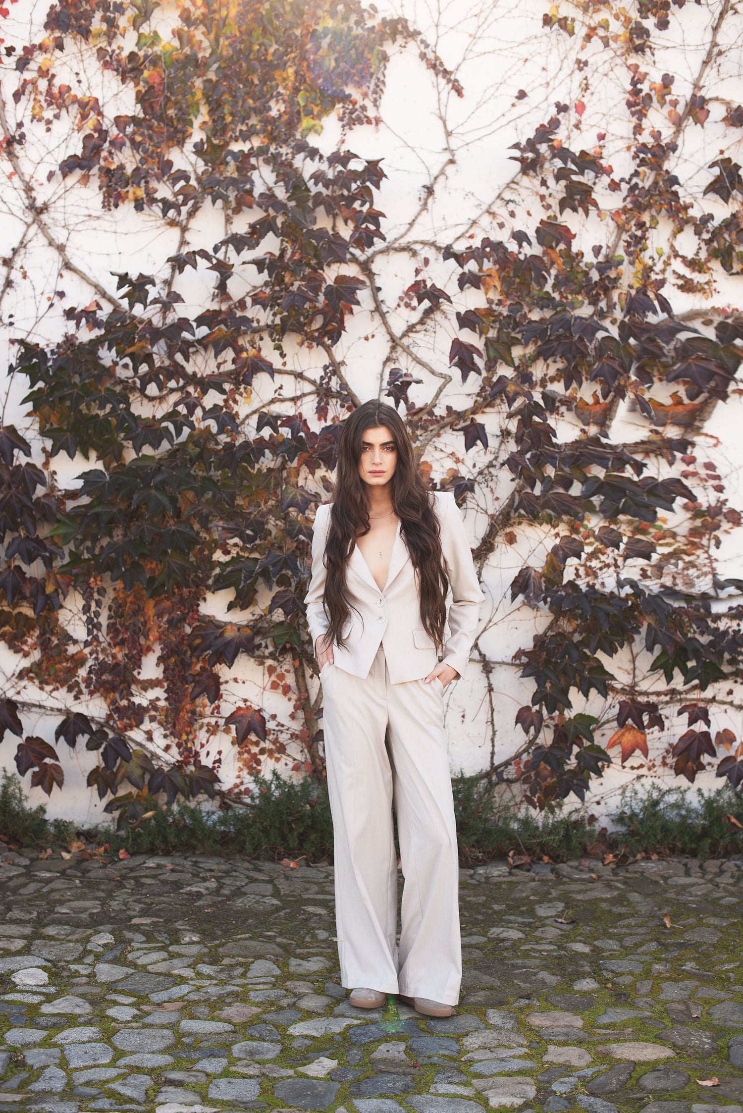 Tailored melange blazer