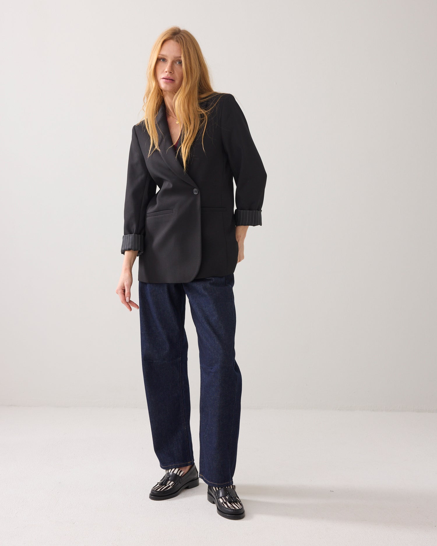 Taillierter Blazer aus Leinenmischung