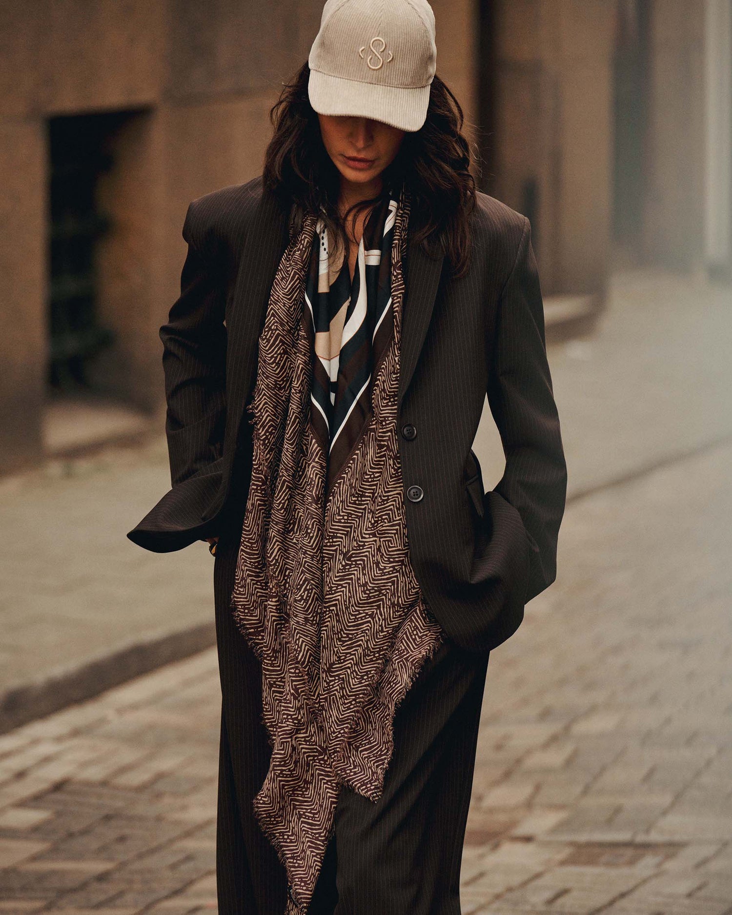 Nadelstreifen-Blazer mit verstellbarem Fit