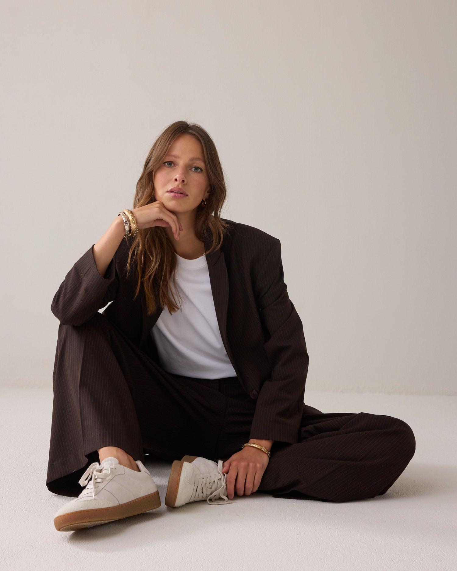 Nadelstreifen-Blazer mit verstellbarem Fit