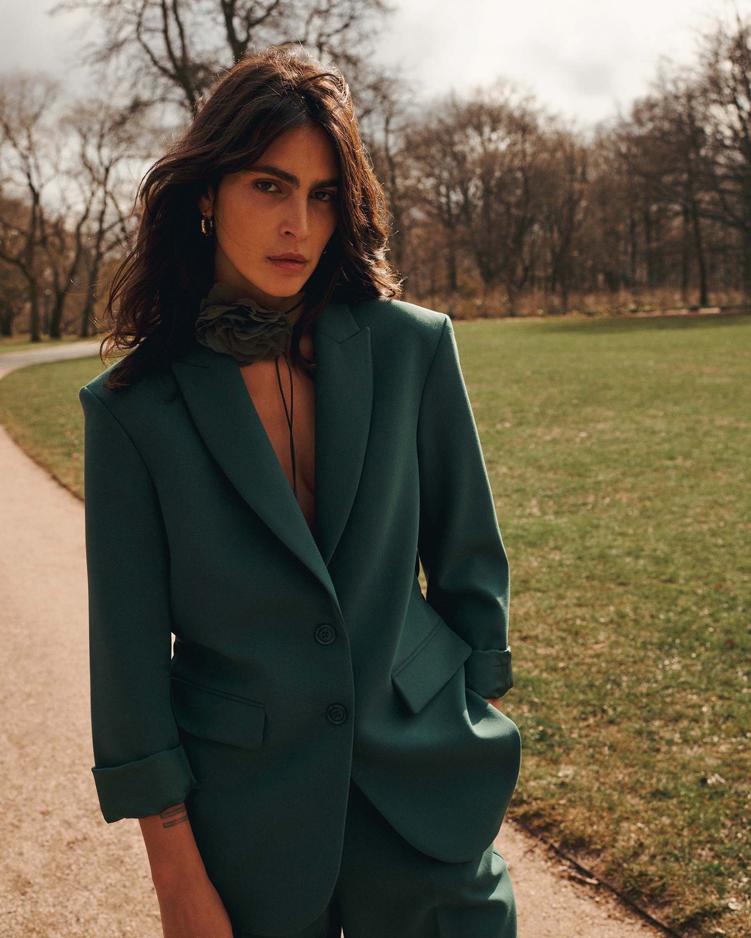 Boyfriend blazer in foam fabric