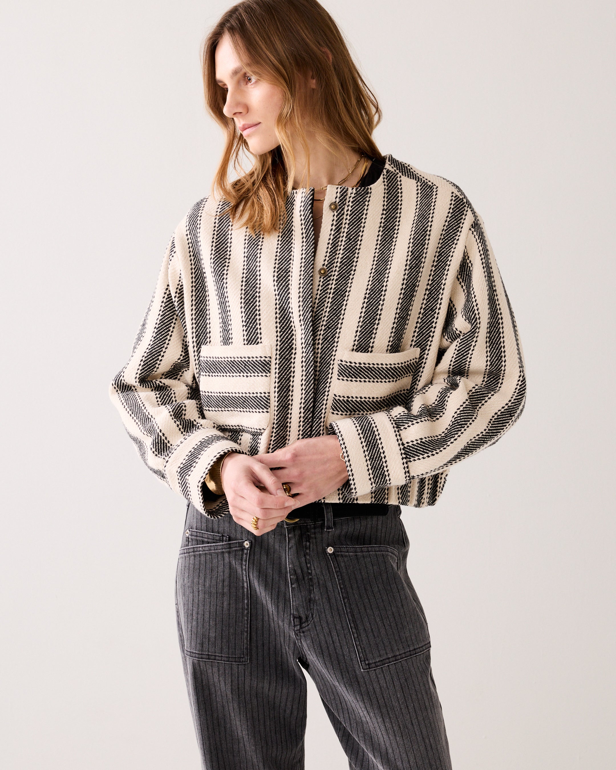 Reversible jasje met streep
