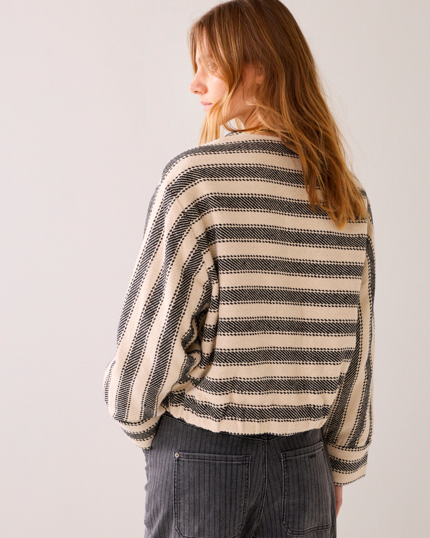 Reversible striped jacket