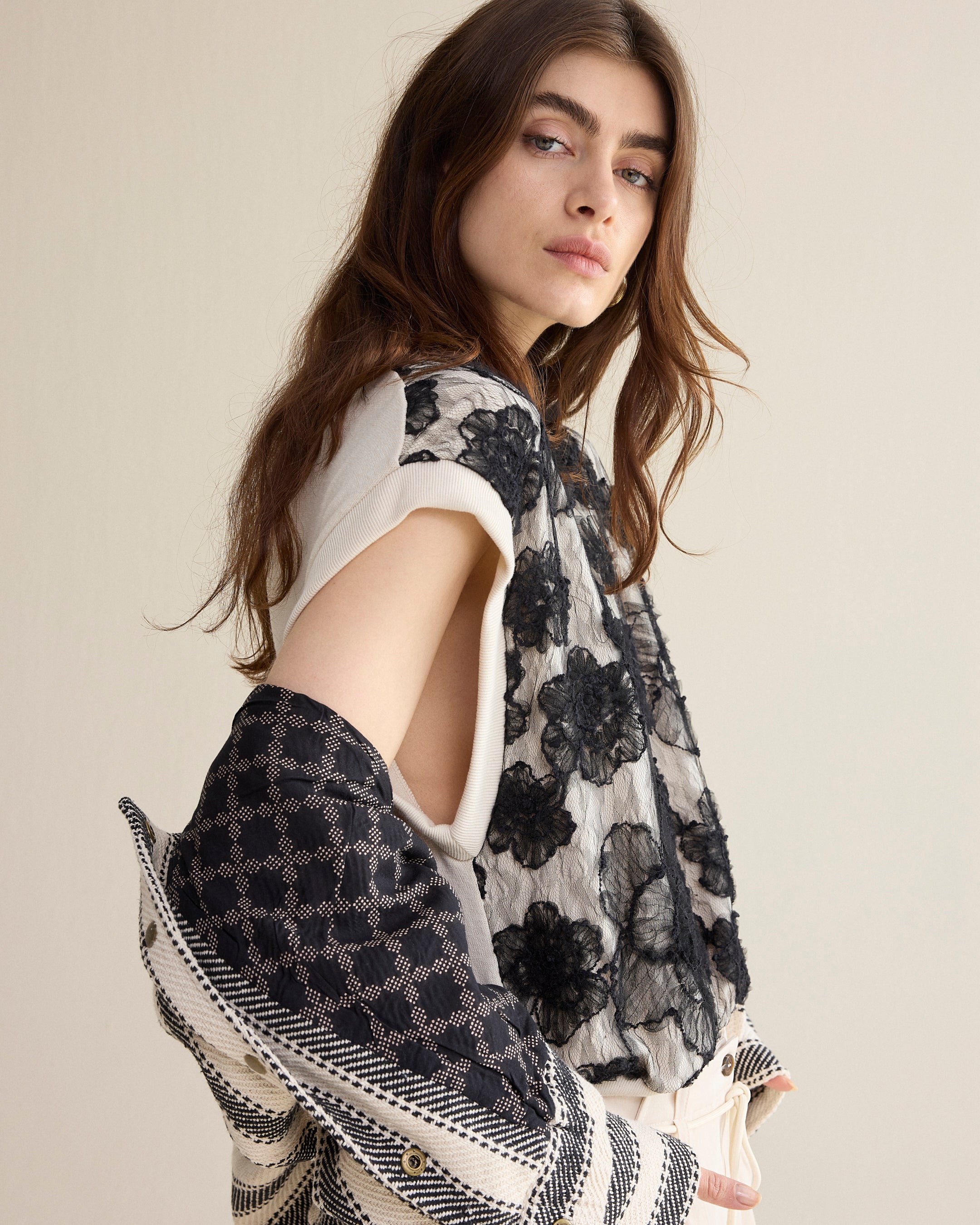Reversible jasje met streep