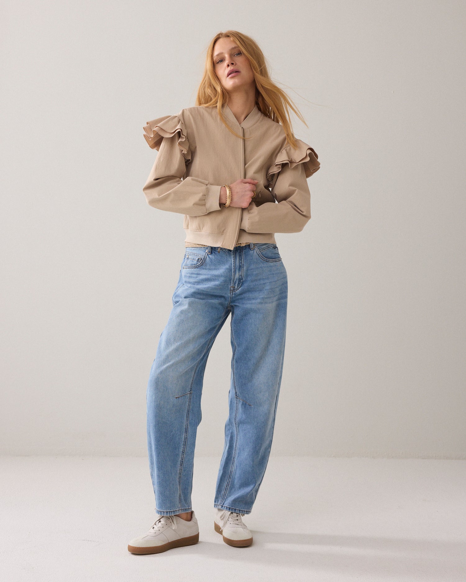 Blouson bombardier en coton mélangé