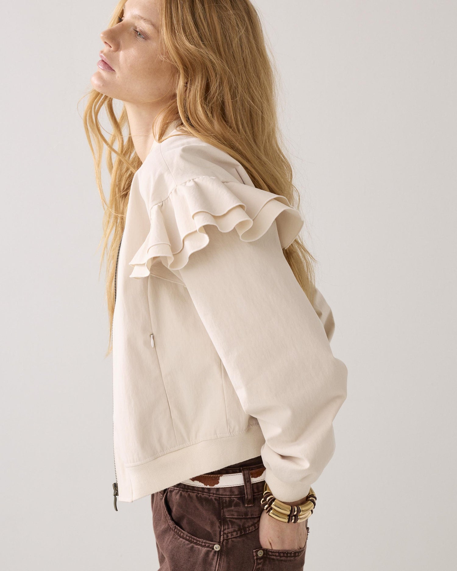 Blouson bombardier en coton mélangé