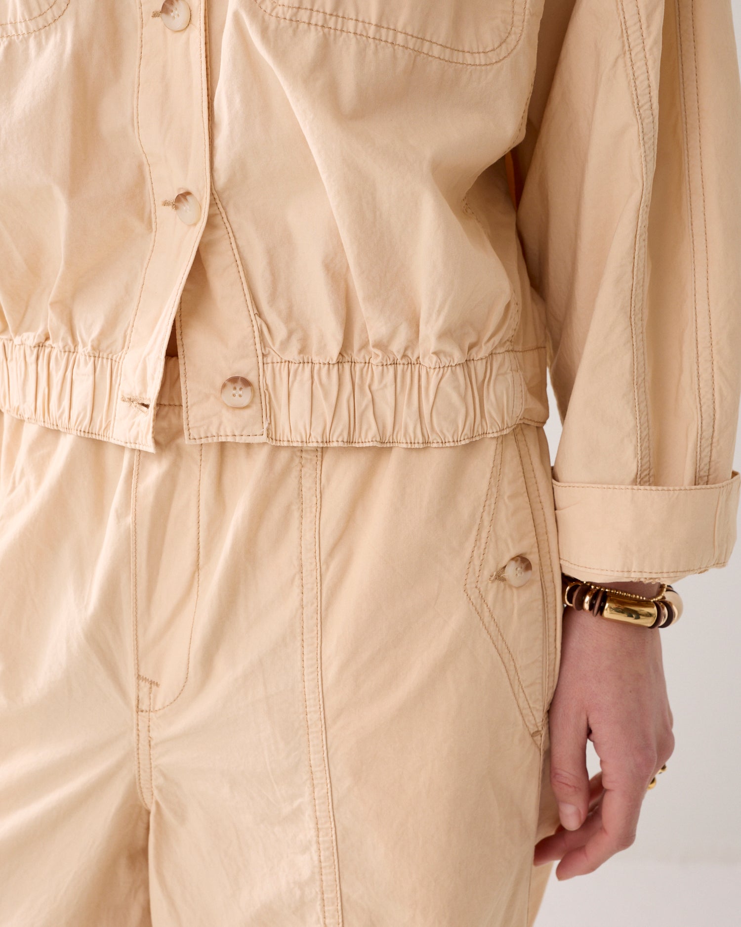 Transitional jacket in crispy cotton