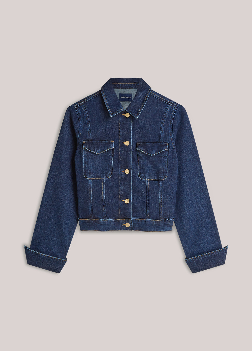Fitted rinse denim jack