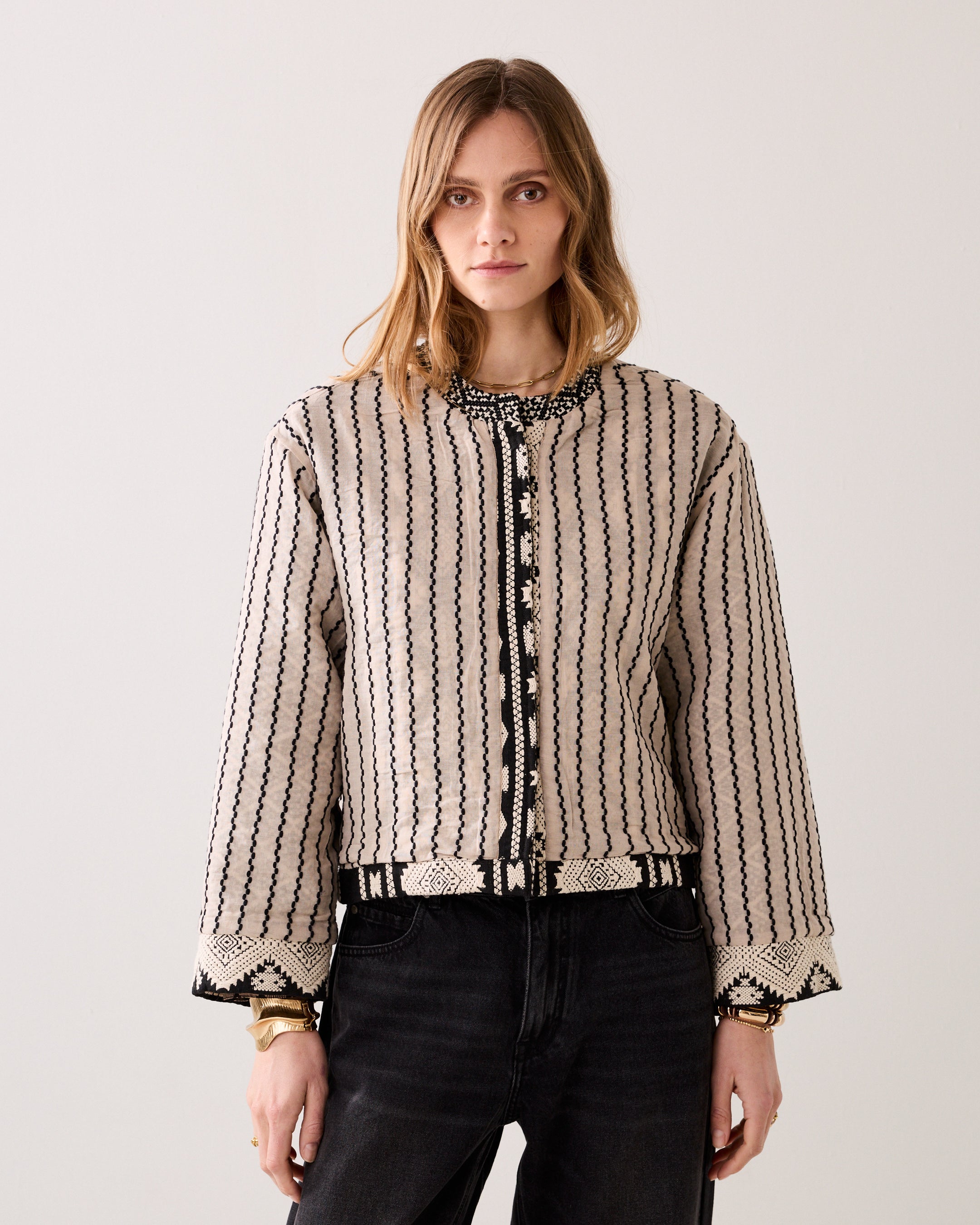 Reversible kimonojasje jacquard
