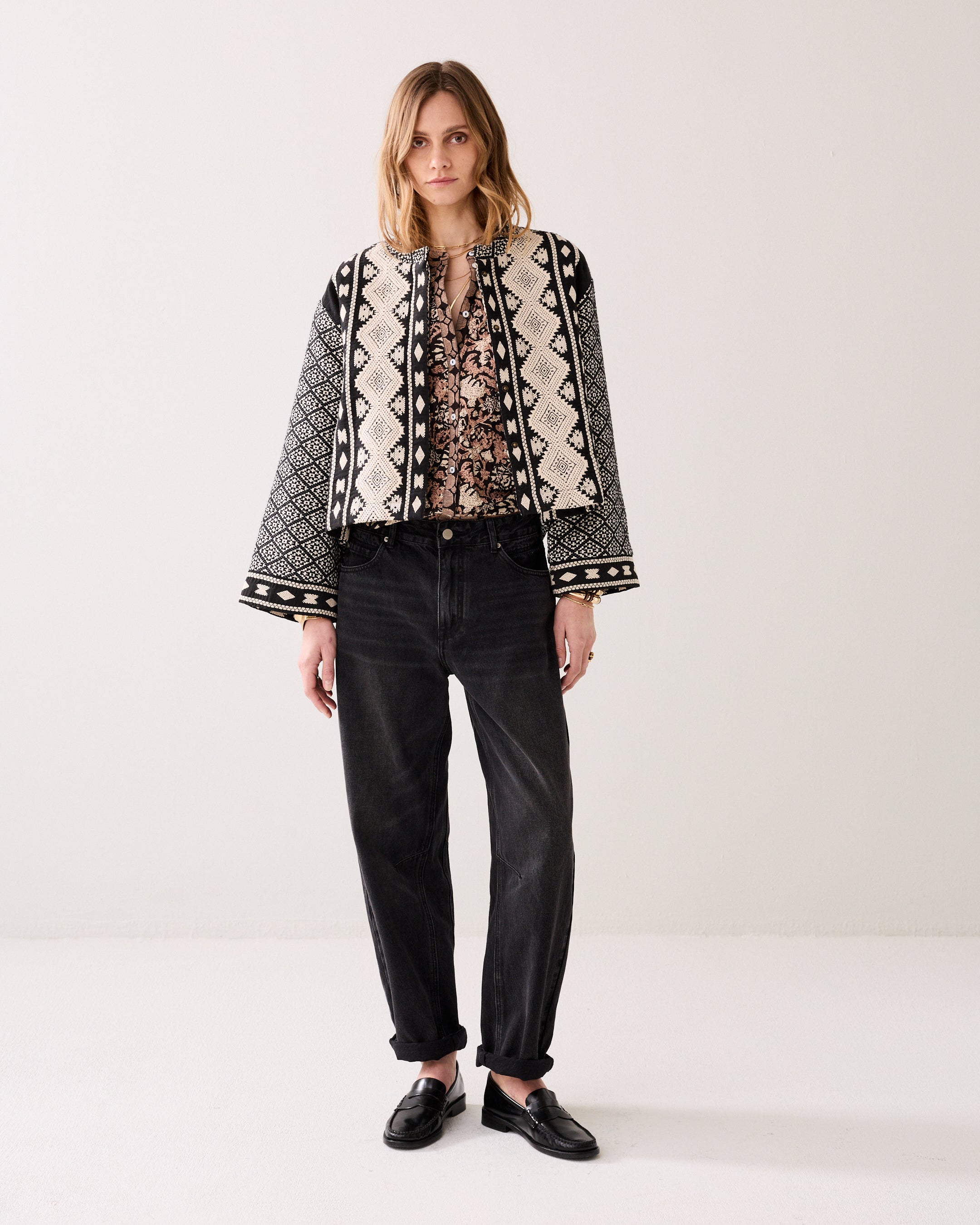 Reversible kimonojasje jacquard
