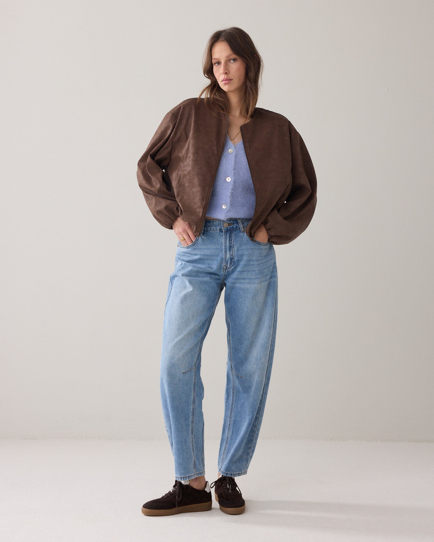 Wildleder-Bomberjacke