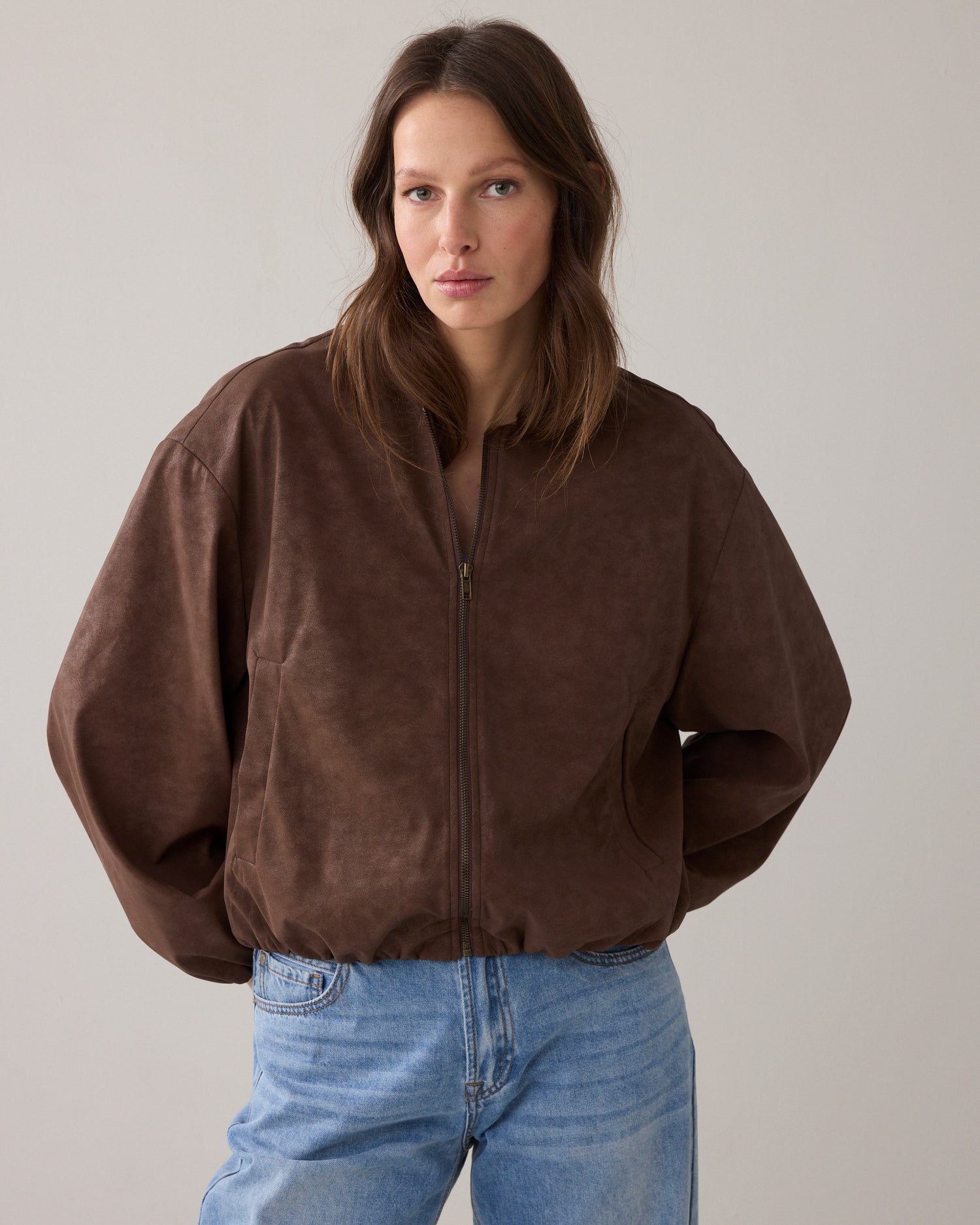 Wildleder-Bomberjacke