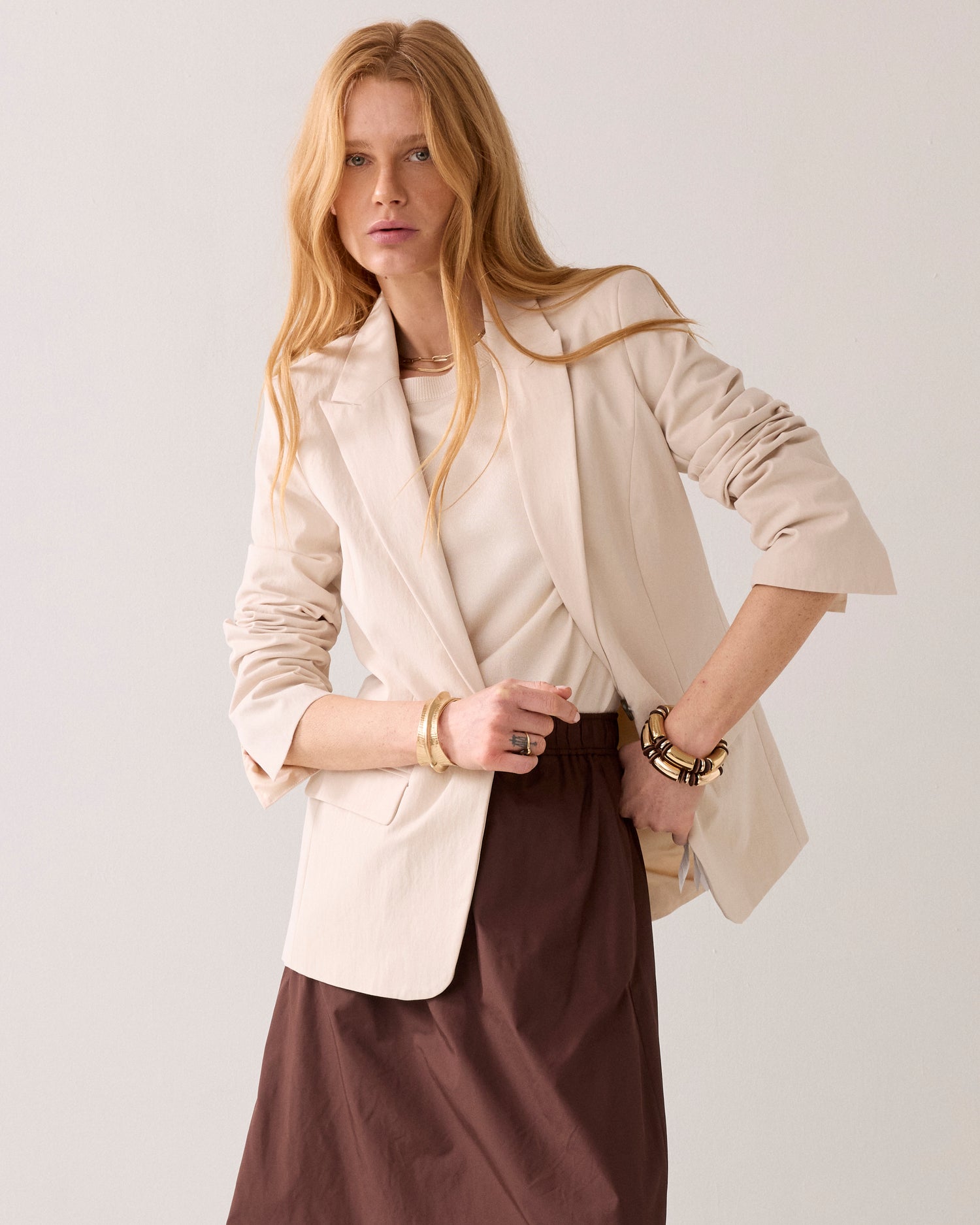 Best-selling fitted blazer in cotton blend