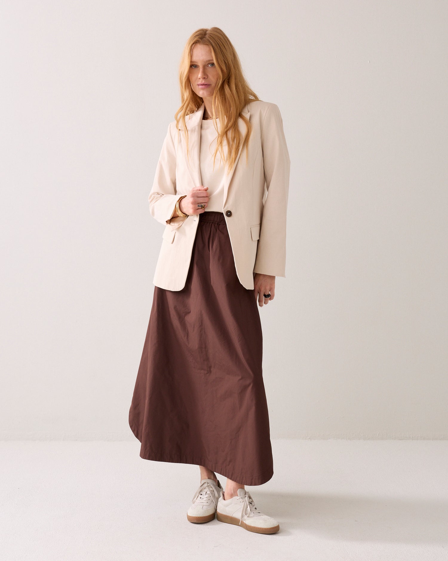 Blazer cintrébestseller en coton mélangé