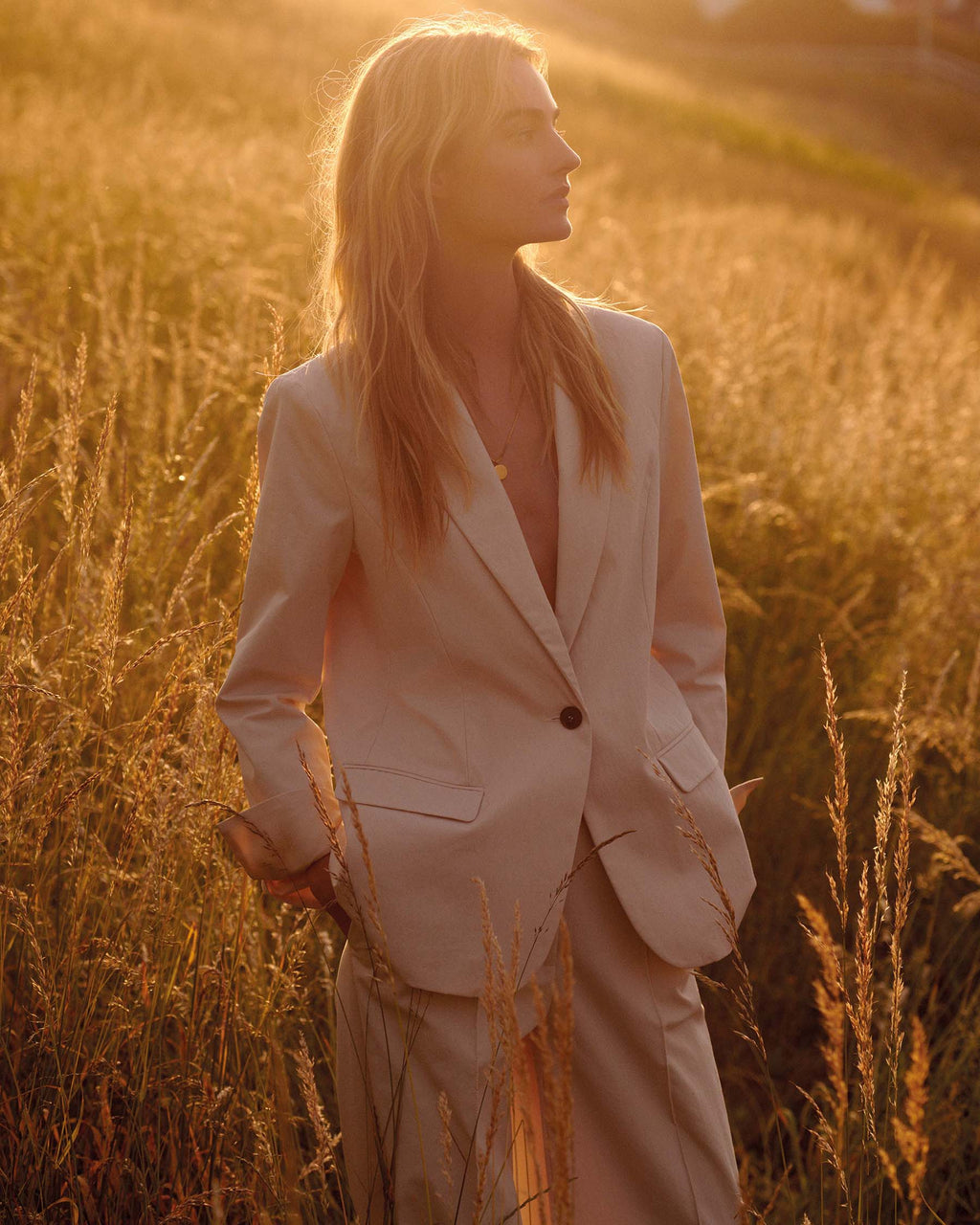 Bestseller getailleerde blazer katoenblend