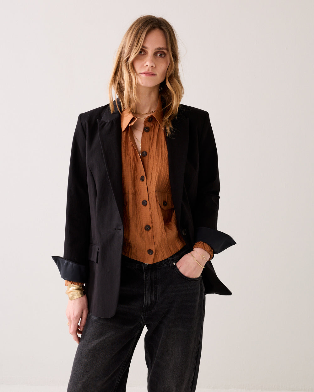 Bestseller getailleerde blazer katoenblend