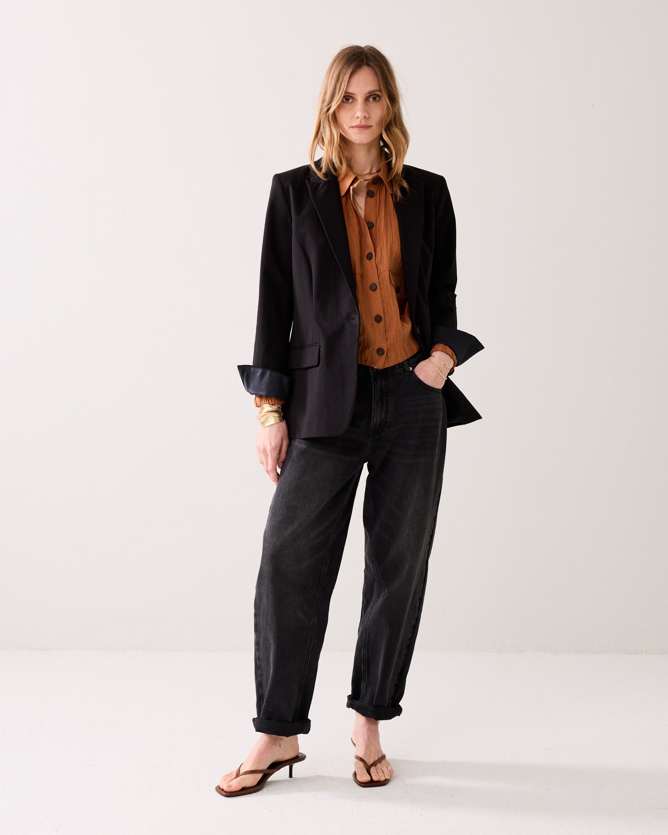 Bestseller getailleerde blazer katoenblend