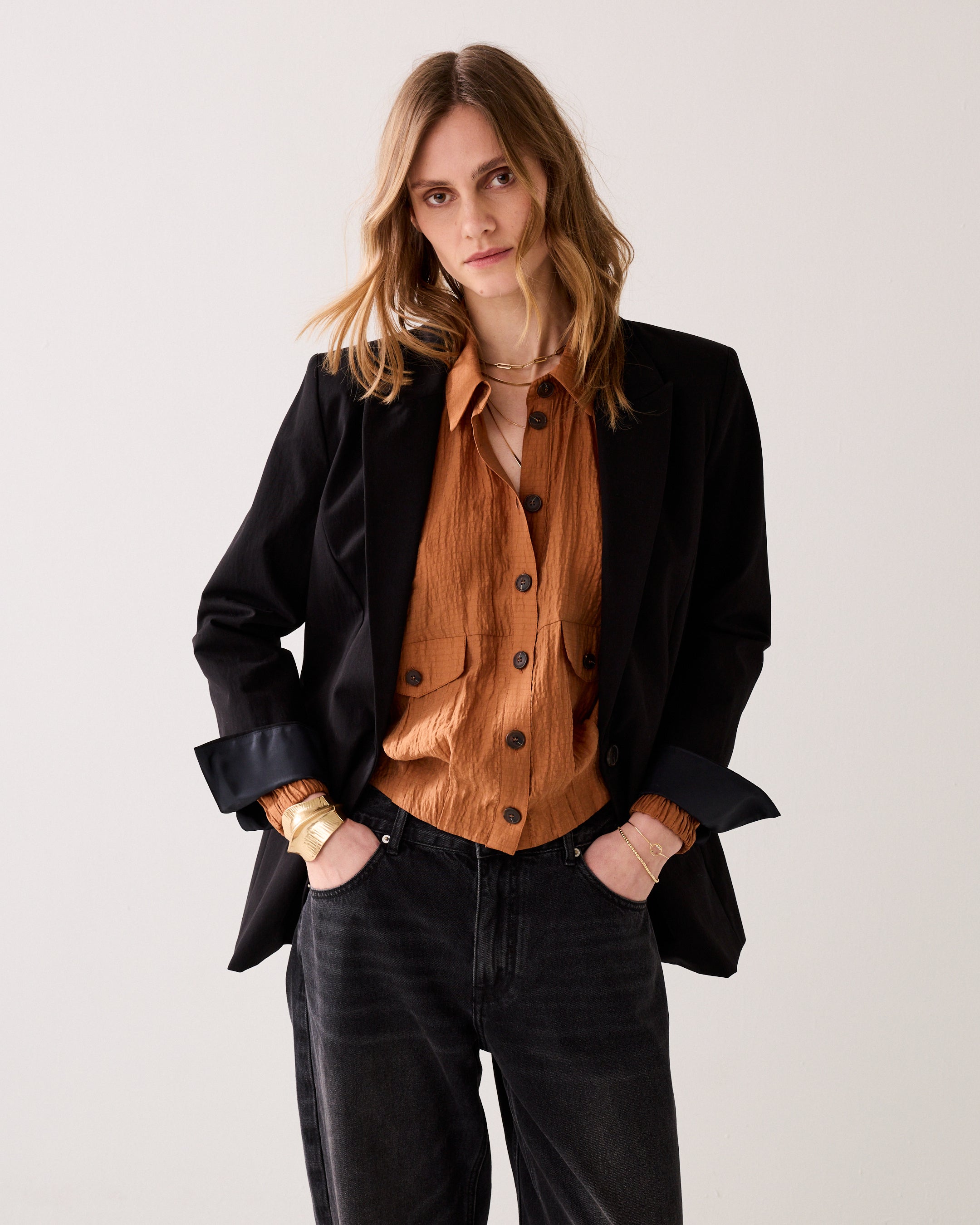 Bestseller getailleerde blazer katoenblend