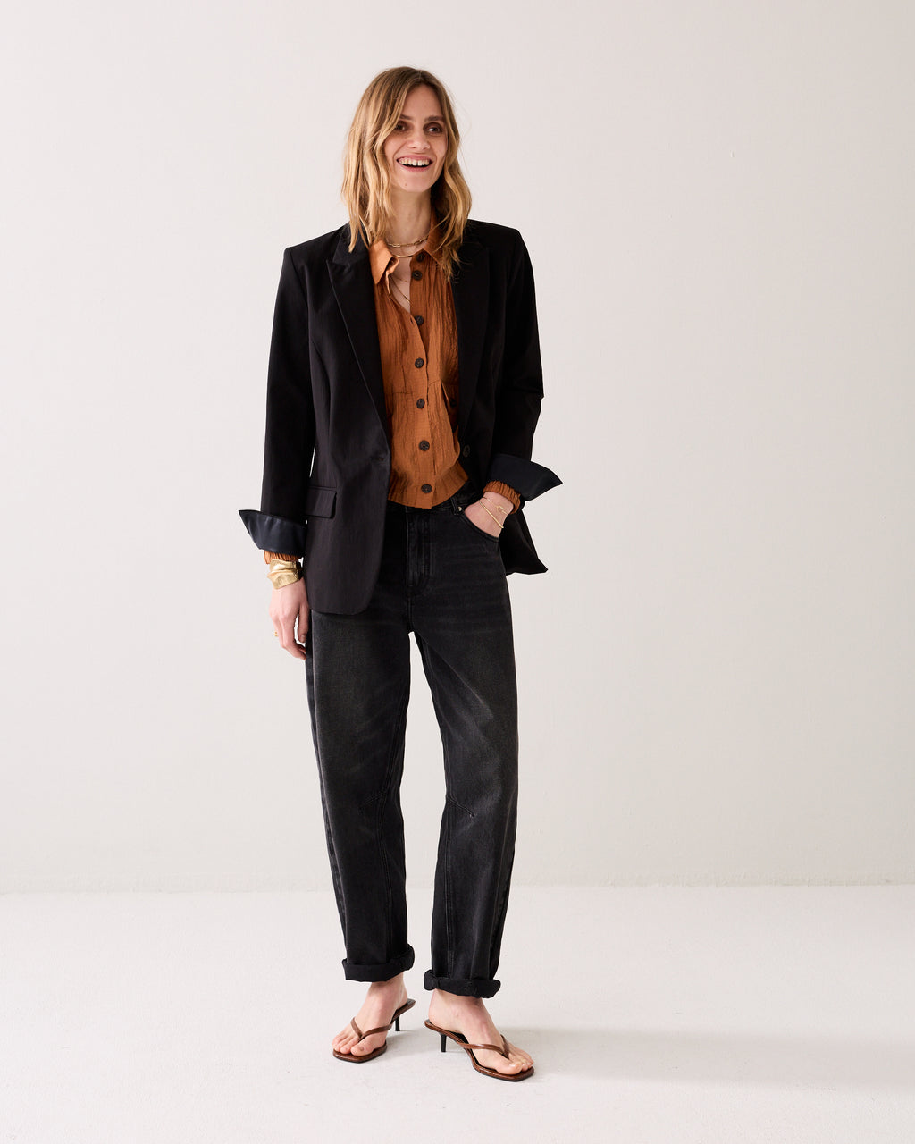 Bestseller getailleerde blazer katoenblend