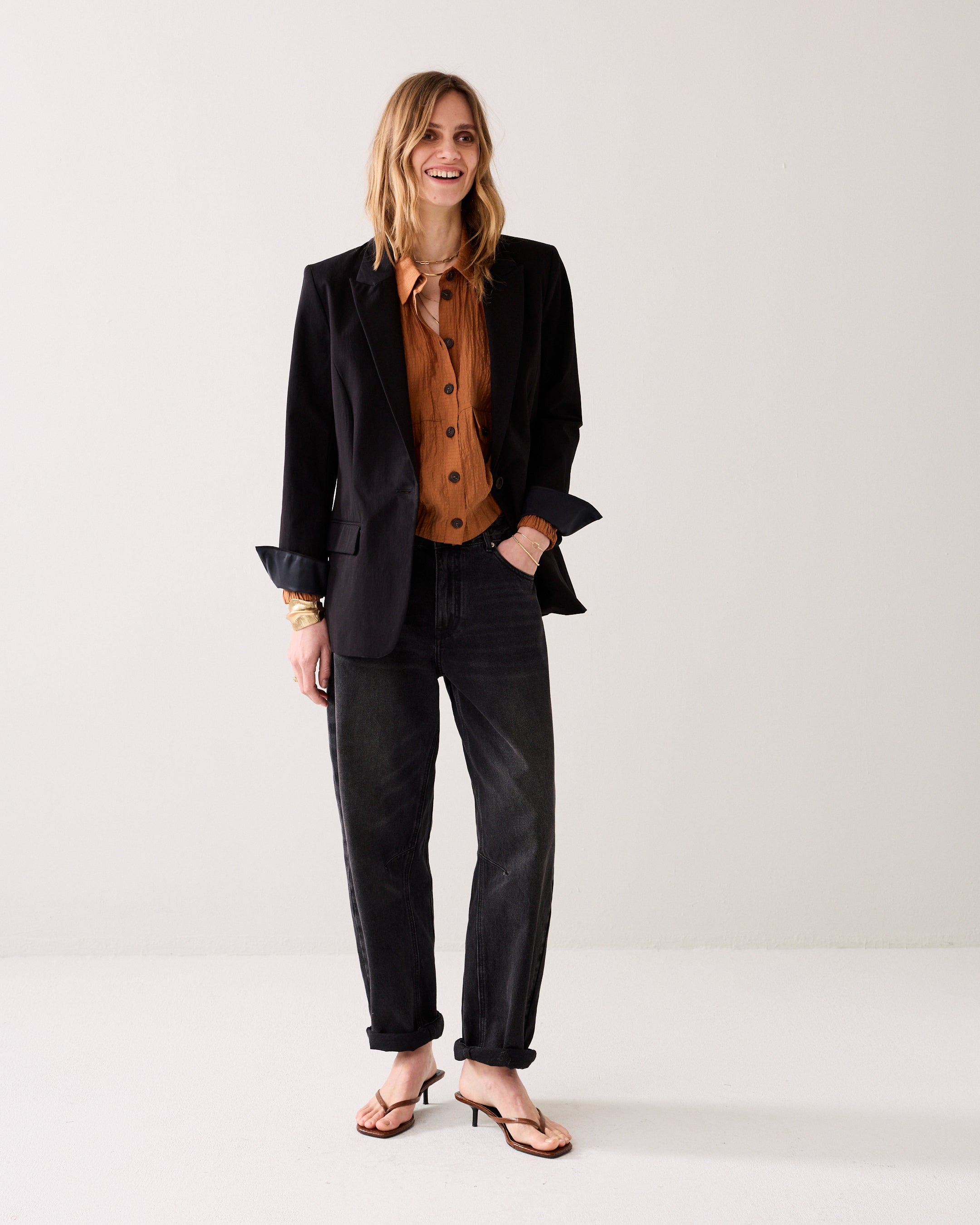 Bestseller getailleerde blazer katoenblend
