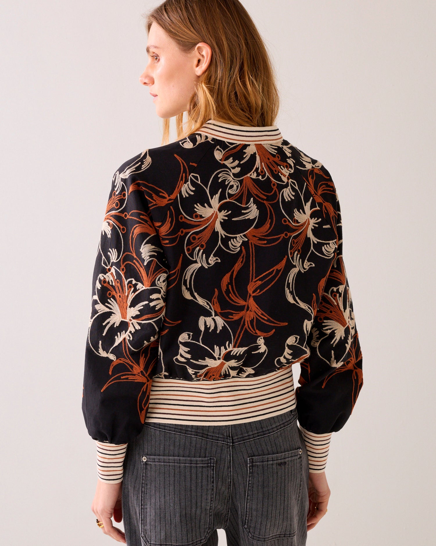 Embroidered bomber jacket