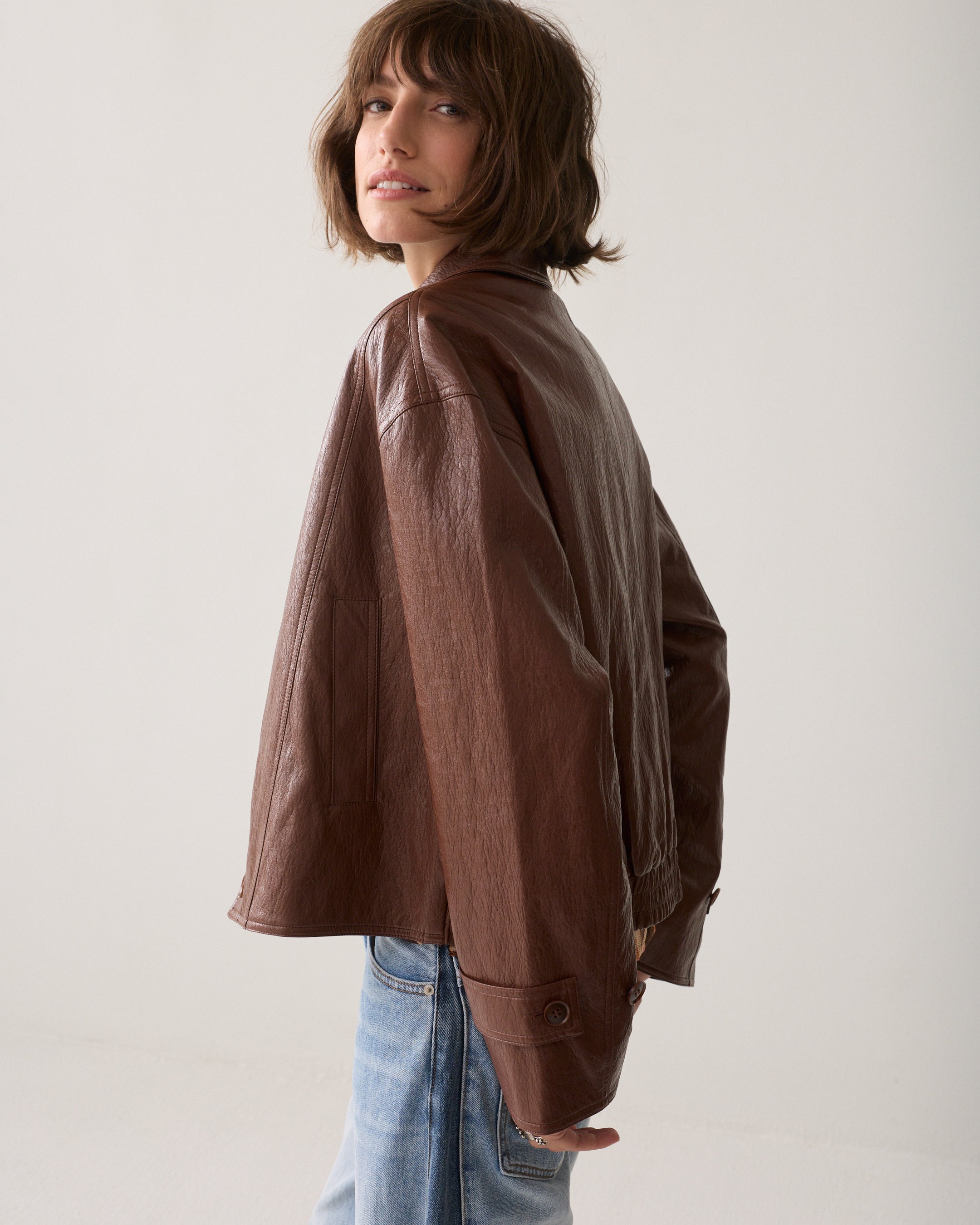 Jacket faux leather