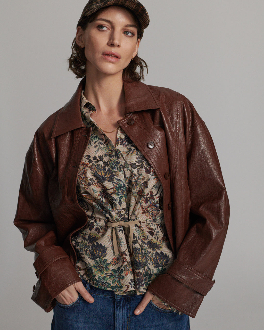 Jacket faux leather