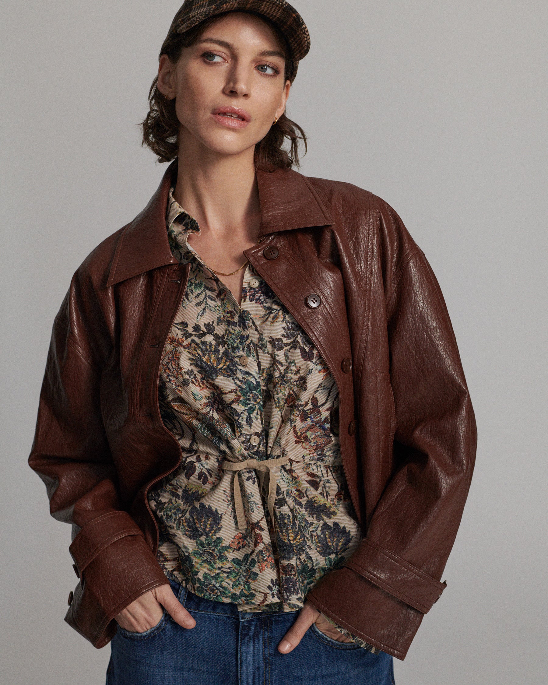Jacket faux leather