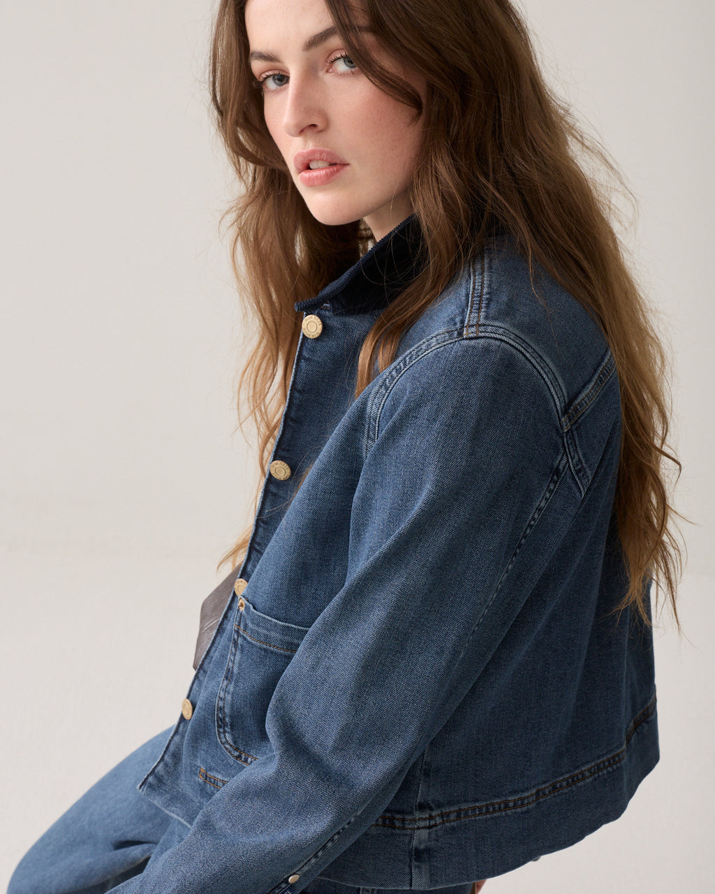 Cropped denim jacket