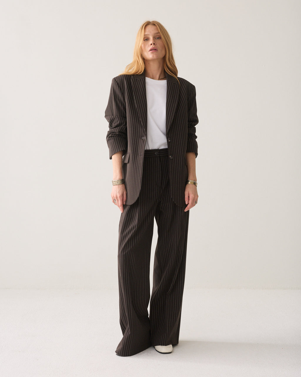 Blazer boyfriend à rayures