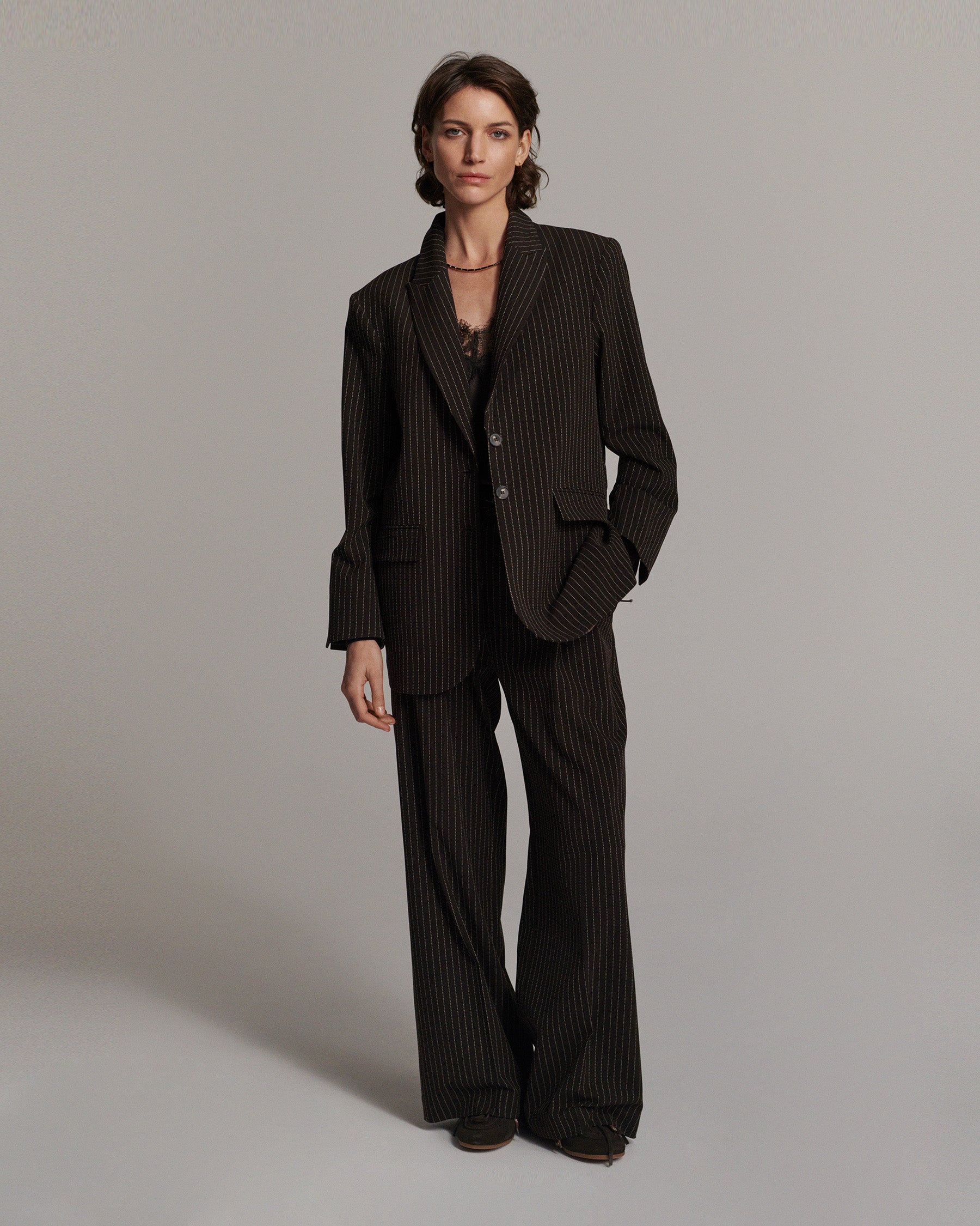 Blazer boyfriend à rayures