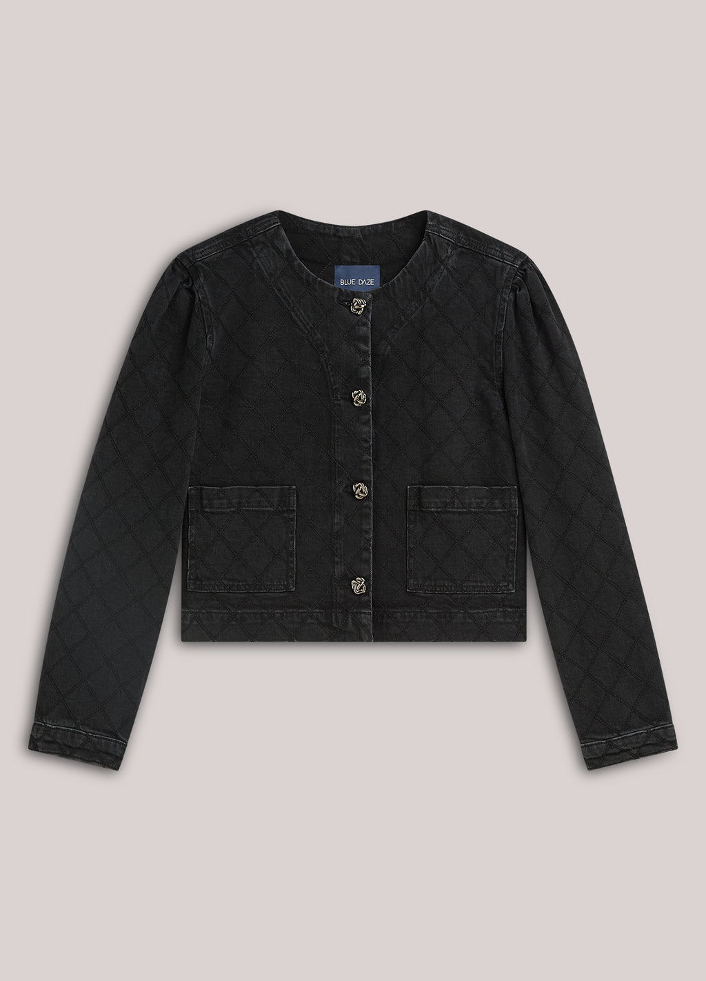 Cropped denim jacket borduur