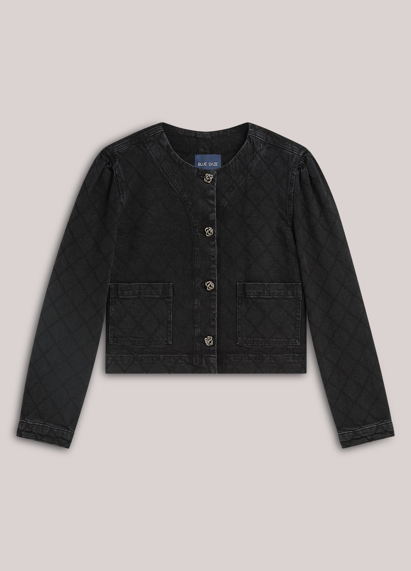 Cropped denim jacket borduur