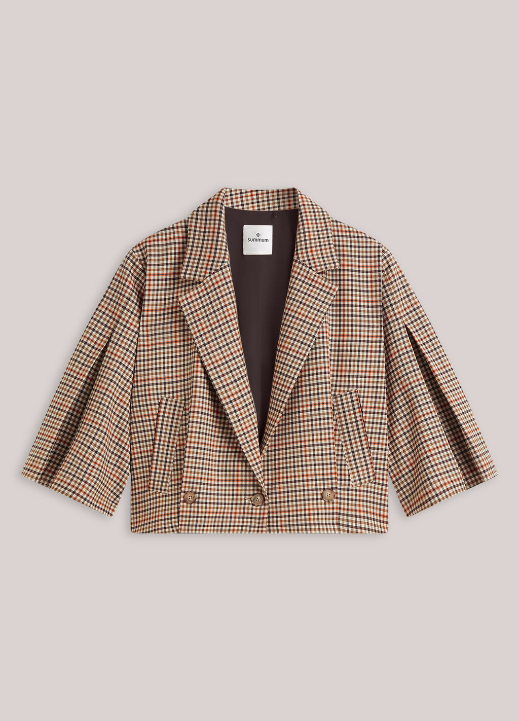 Veste-cape à carreaux