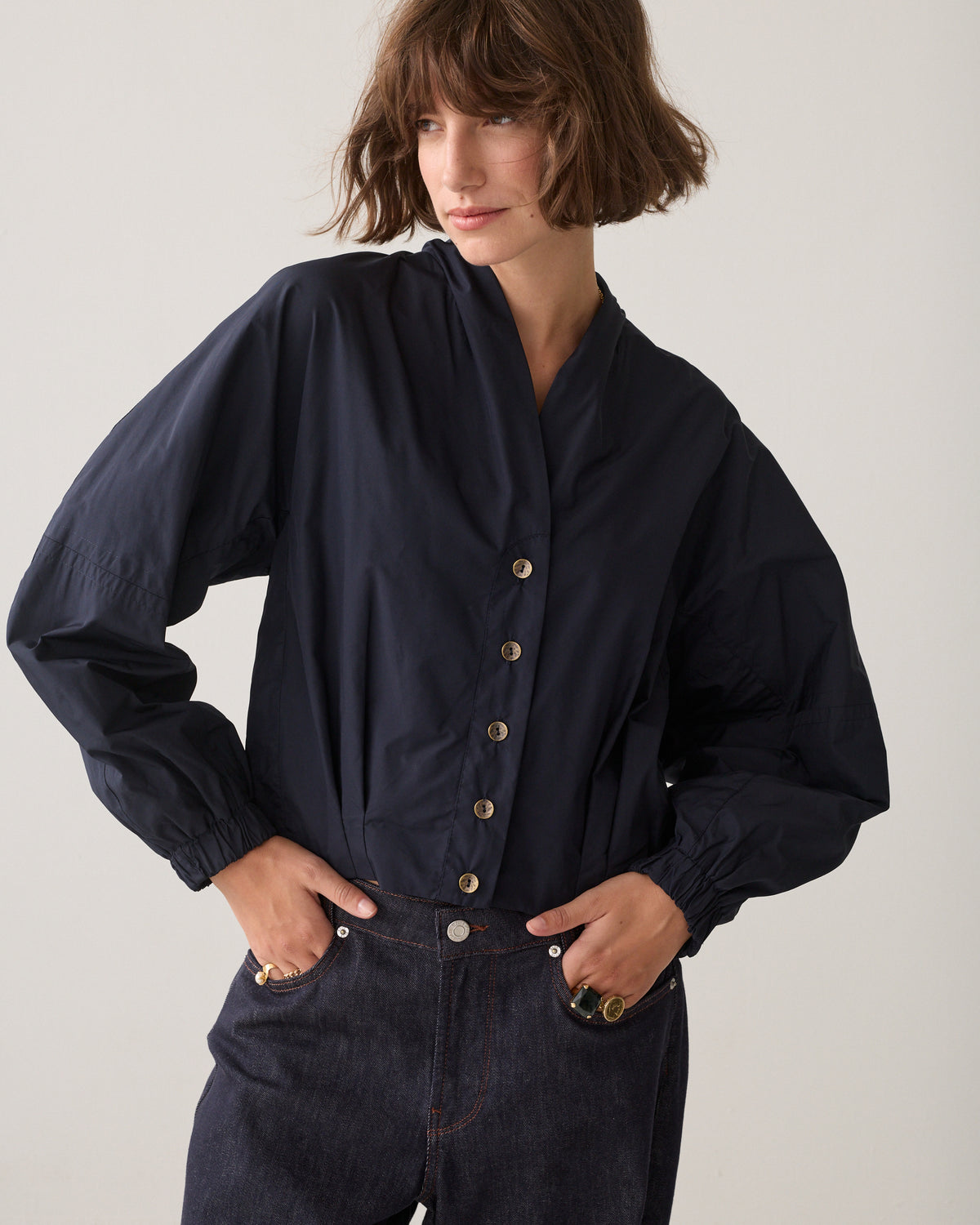 Blouse jacket in taffeta