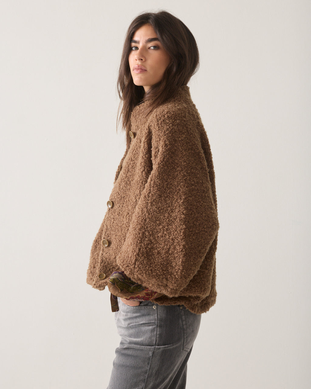 Capejacke Bouclé-Wolle