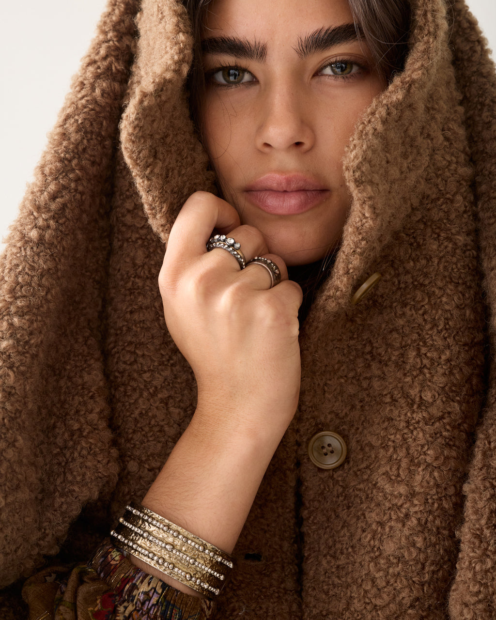 Capejacke Bouclé-Wolle