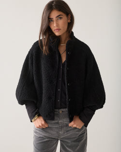 Bouclé wool cape jacket