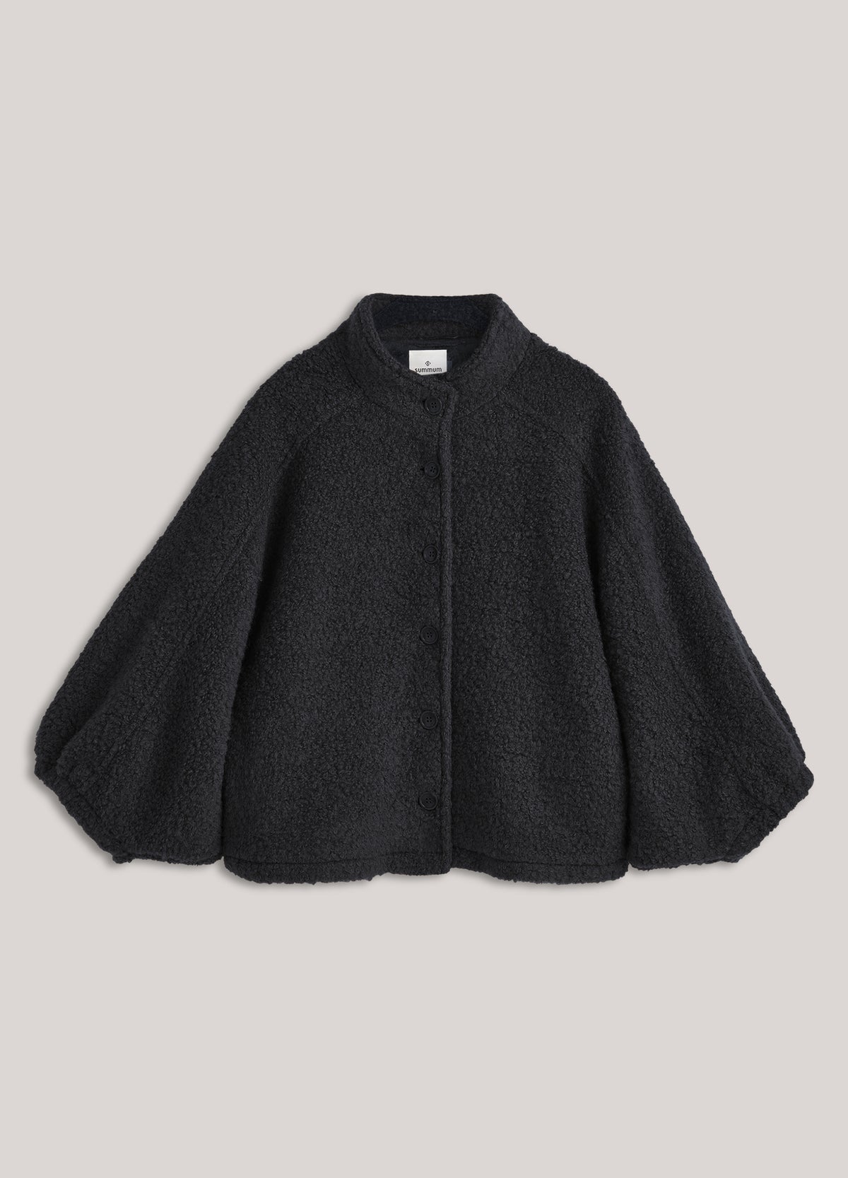 Bouclé wool cape jacket