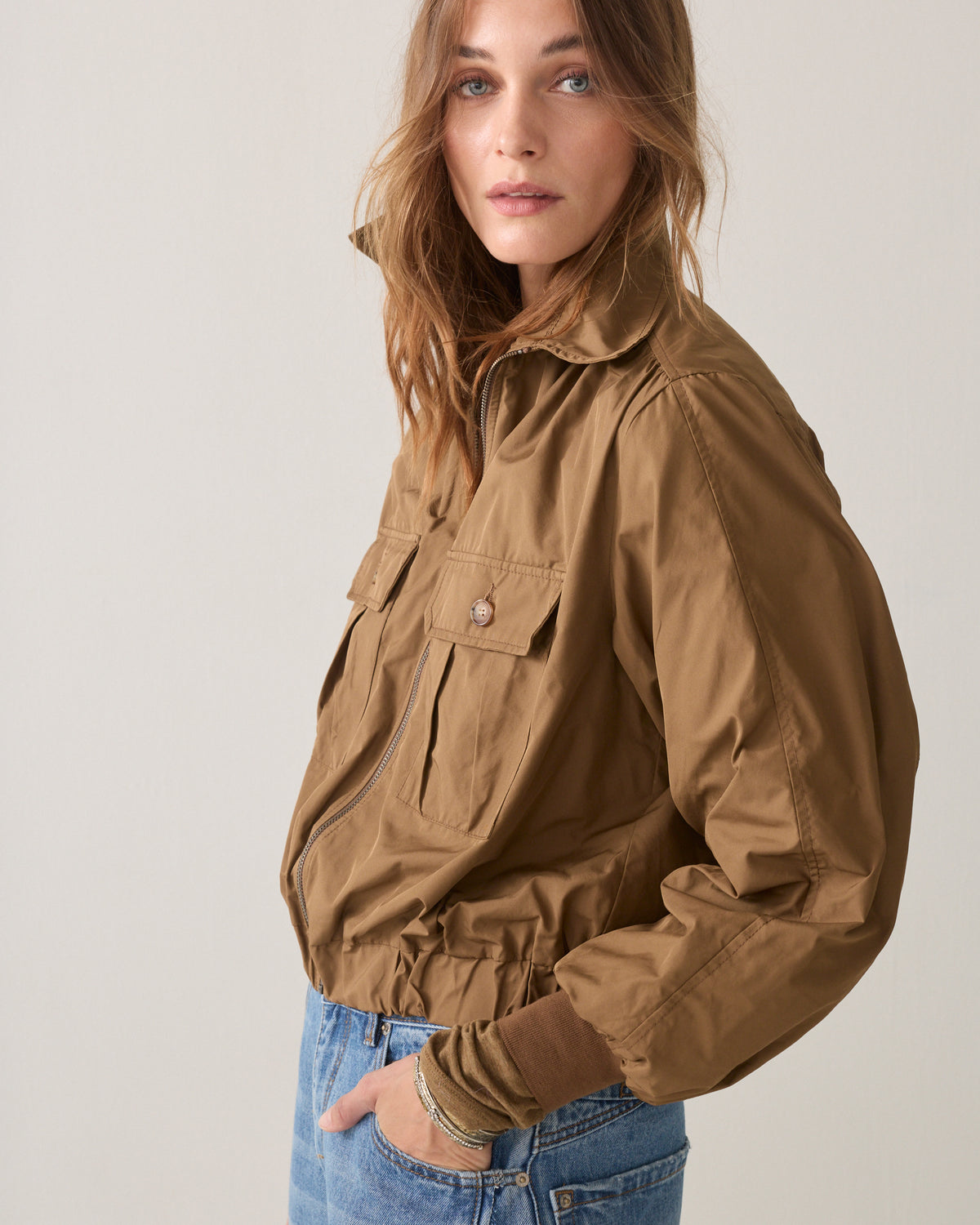 Taffeta bomber jacket