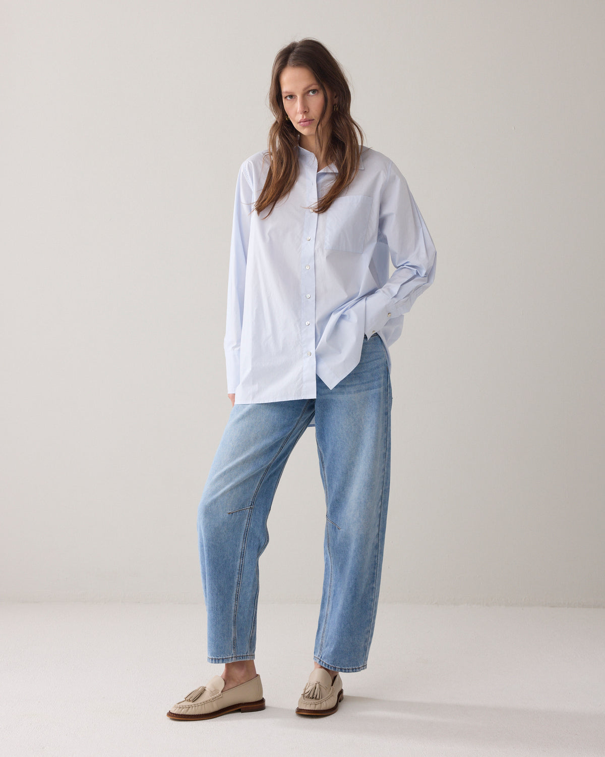 Overhemdblouse crispy poplin