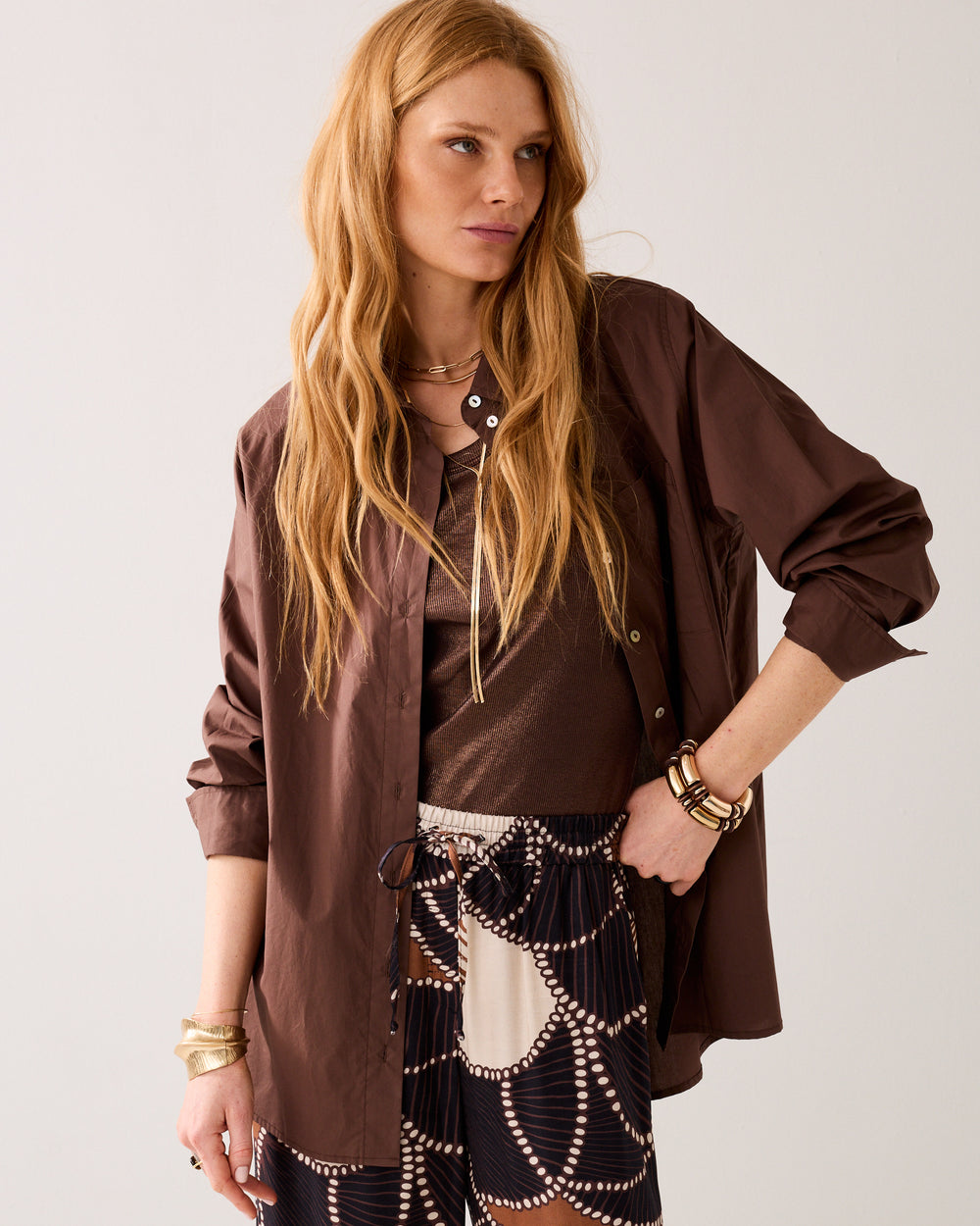 Overhemdblouse crispy poplin
