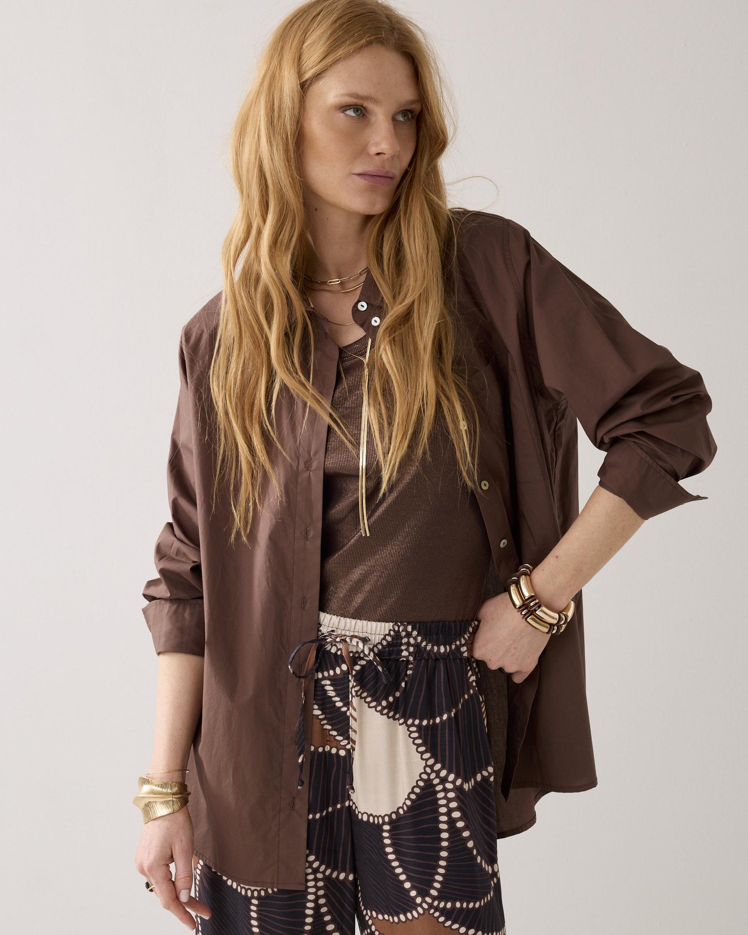 Chemise-blouse en popeline crispy