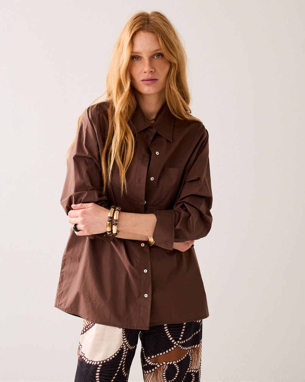 Overhemdblouse crispy poplin