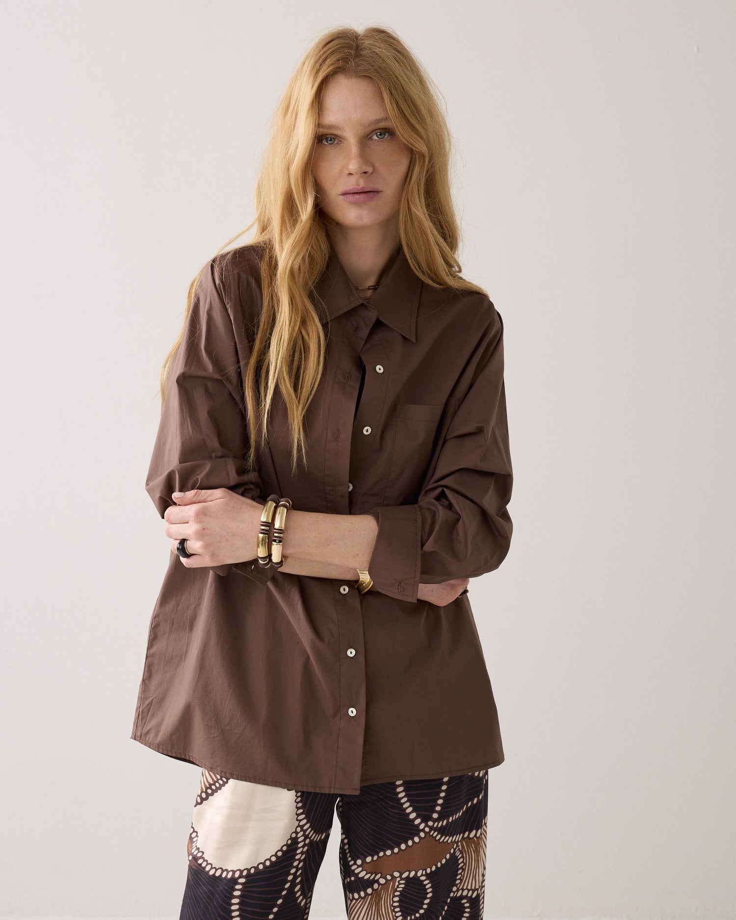 Chemise-blouse en popeline crispy