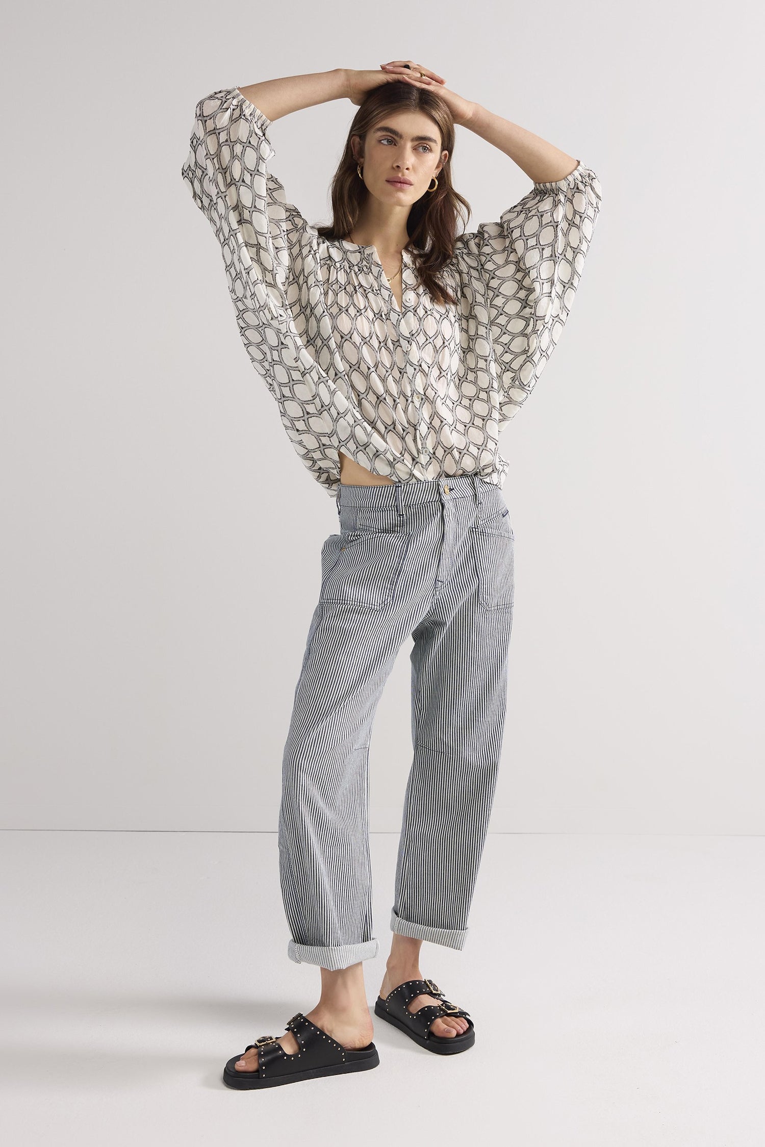 Oversized lurex blouse