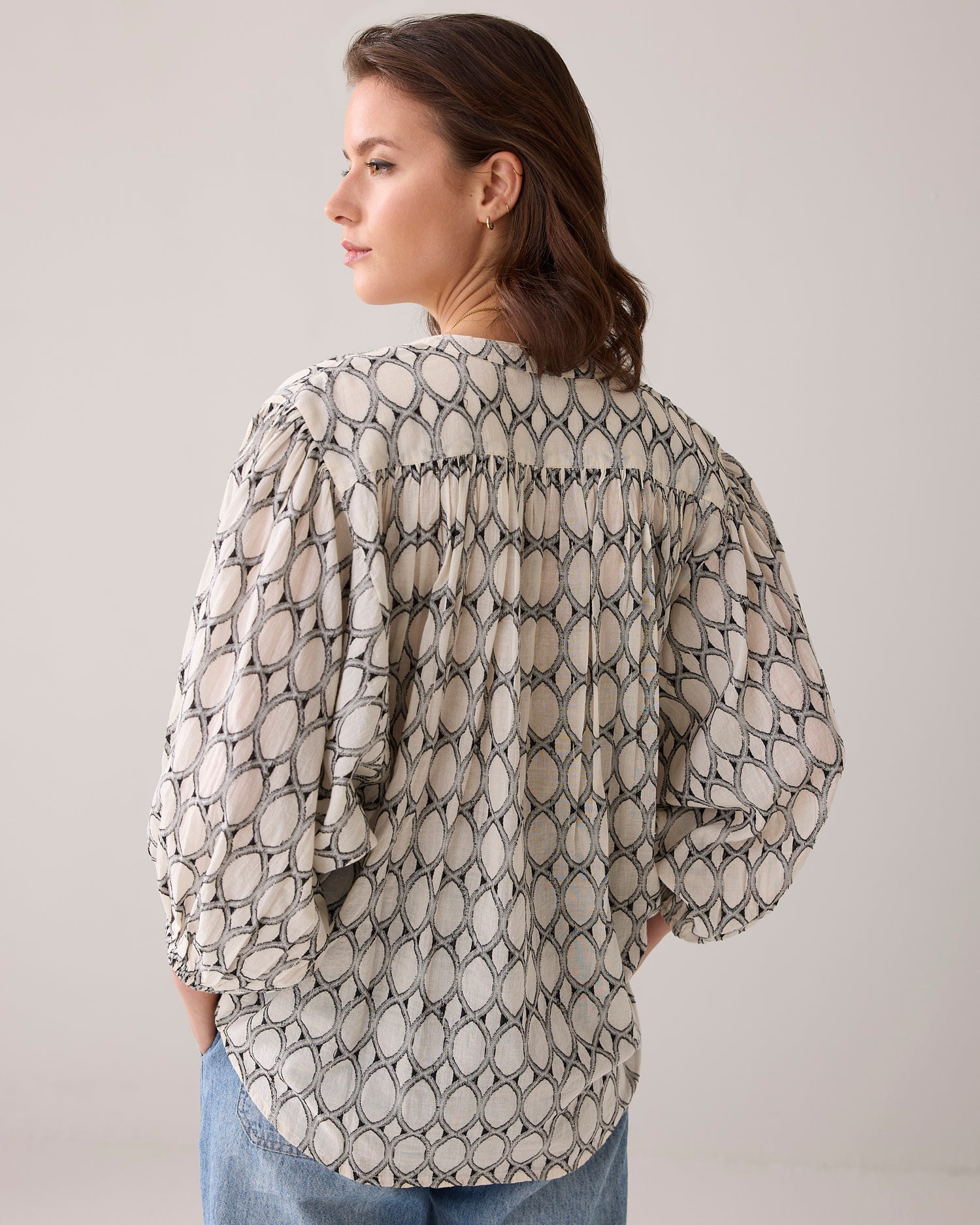 Oversized lurex blouse