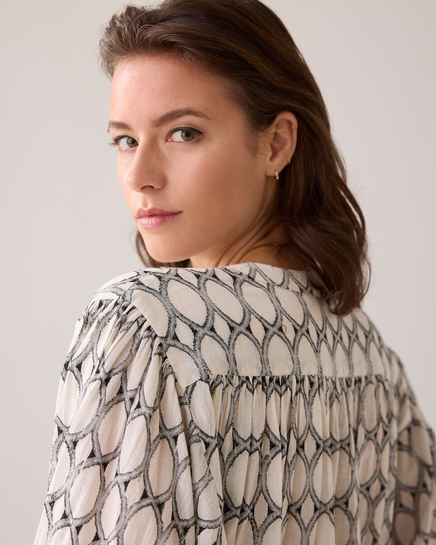 Oversized lurex blouse