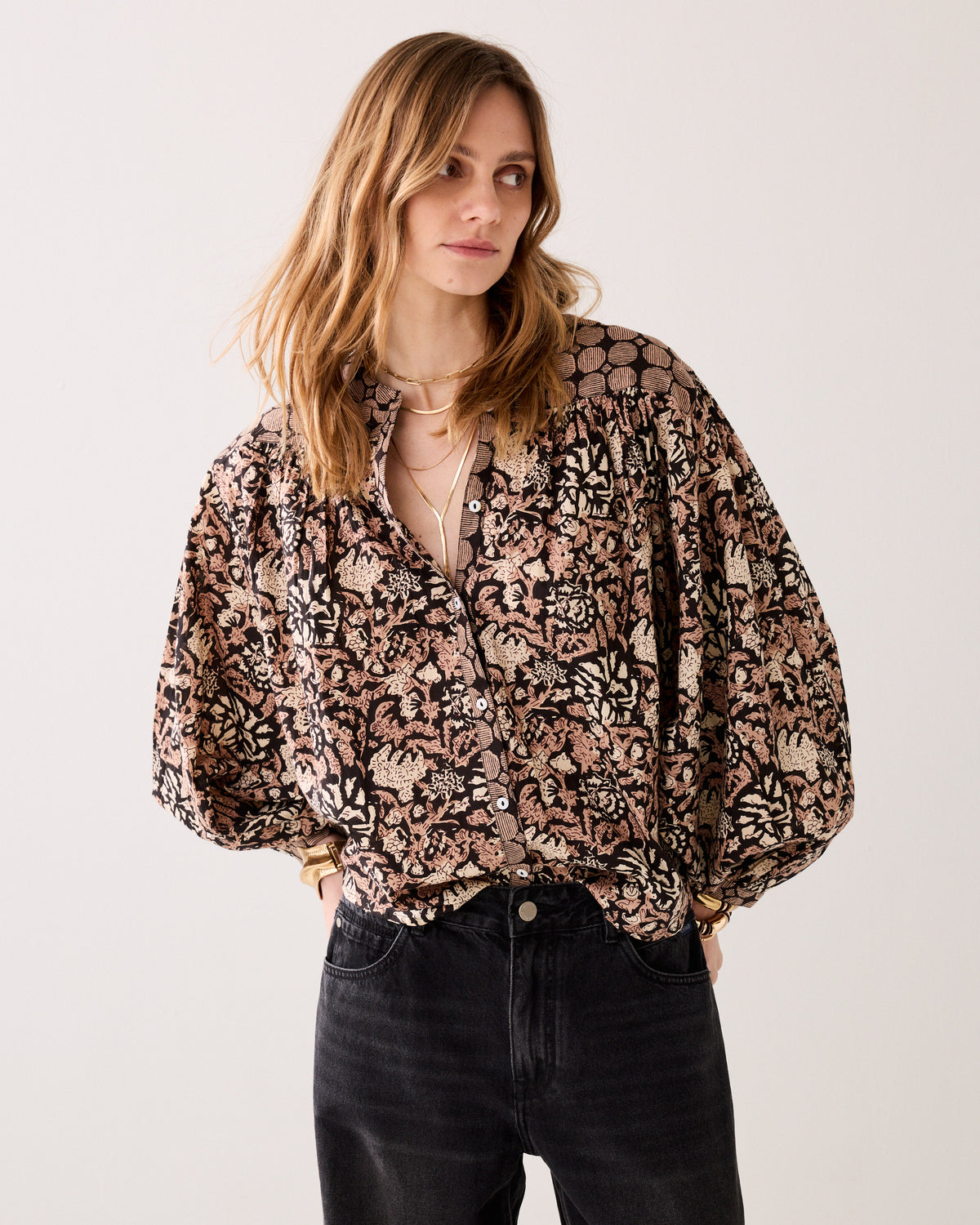 Blouse met blockprints