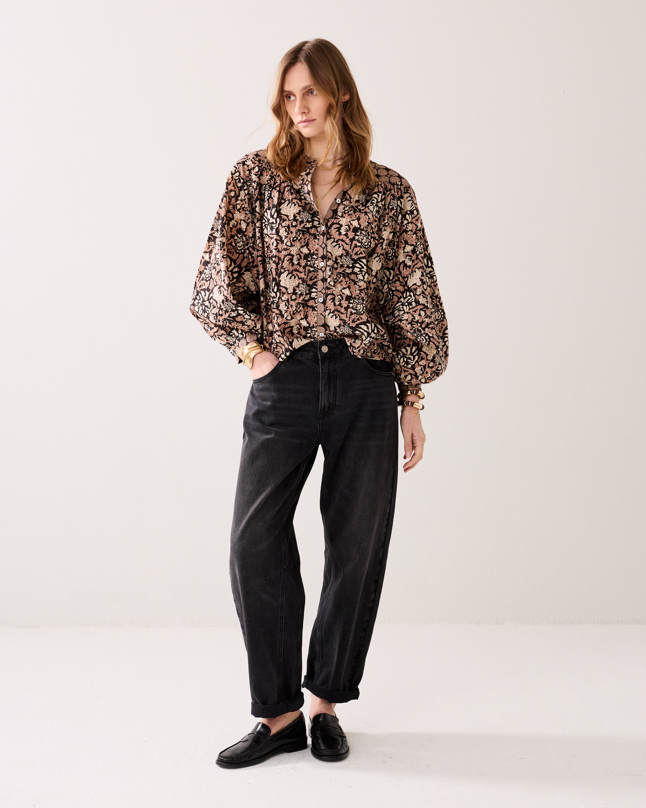 Blouse with block prints